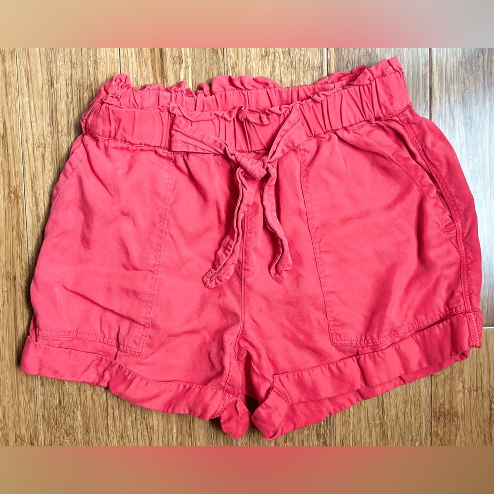 Aerie Elastic Waist Paper Bag Style Shorts In Pink Size XS. 1093